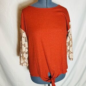 Lace Puffy Sleeve Blouse